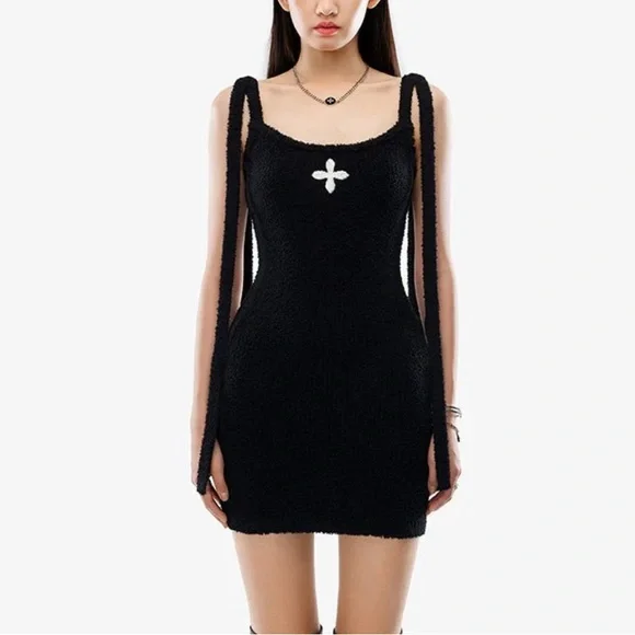 SMFK STRAY WANDERING SAVAGE KNITTED HALTER DRESS Size S - Picture 5 of 7